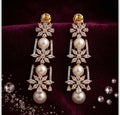 Tiered Pearl Floral earings