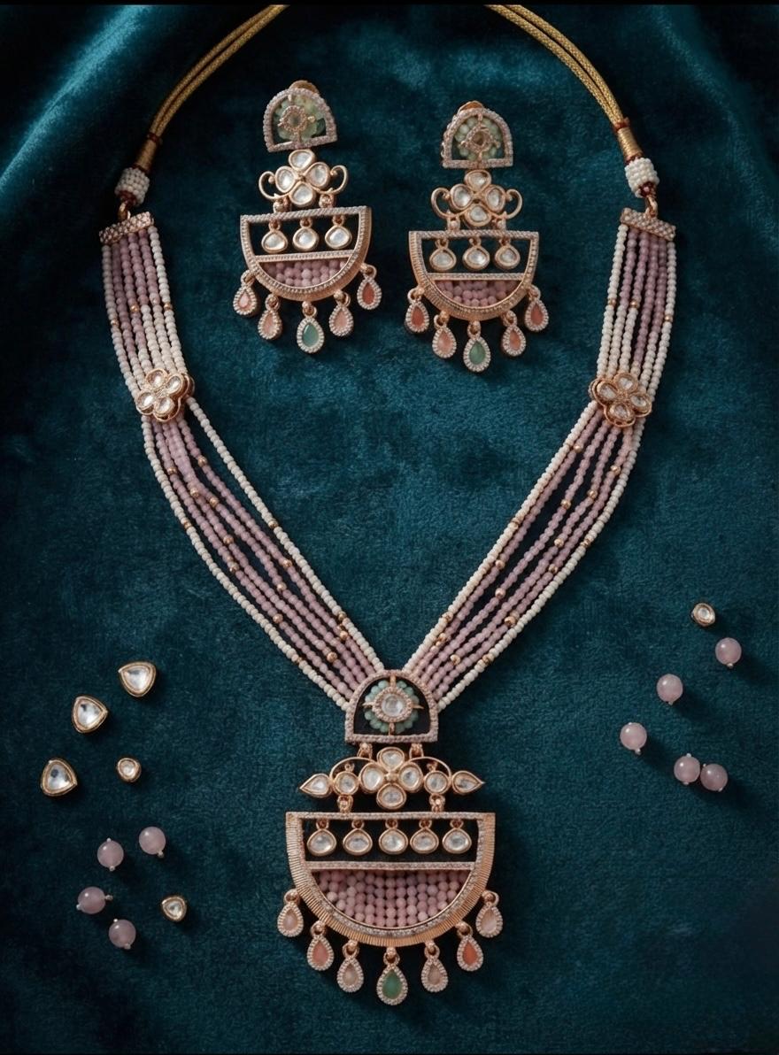 Traditional Kundan Mala Pendant Set